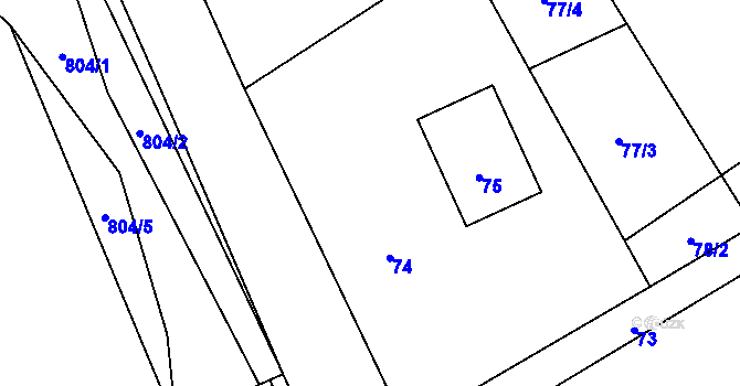 Parcela st. 74 v KÚ Třanovice, Katastrální mapa