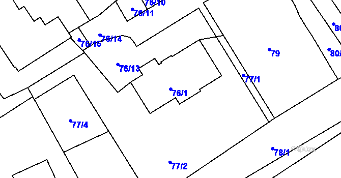 Parcela st. 76/1 v KÚ Třanovice, Katastrální mapa
