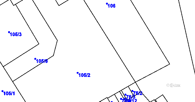 Parcela st. 105/2 v KÚ Třanovice, Katastrální mapa