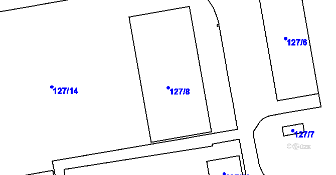 Parcela st. 127/8 v KÚ Třanovice, Katastrální mapa