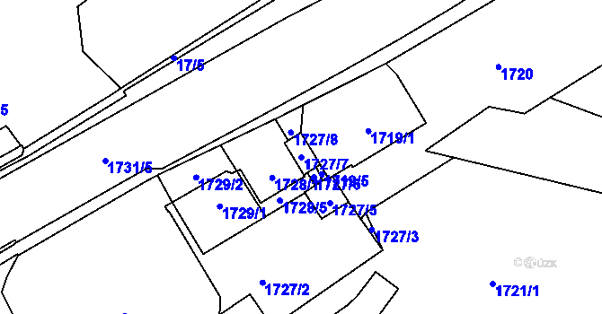 Parcela st. 1727/7 v KÚ Třanovice, Katastrální mapa