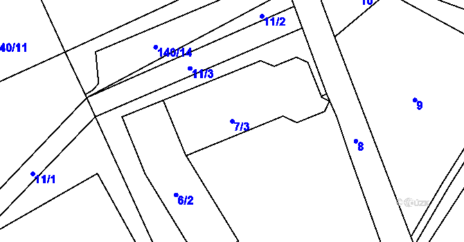 Parcela st. 7/3 v KÚ Třanovice, Katastrální mapa