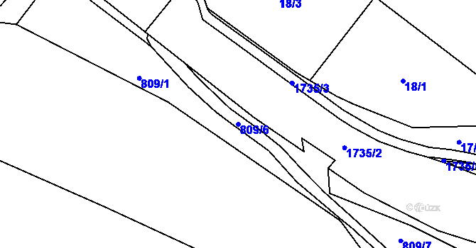 Parcela st. 809/6 v KÚ Třanovice, Katastrální mapa