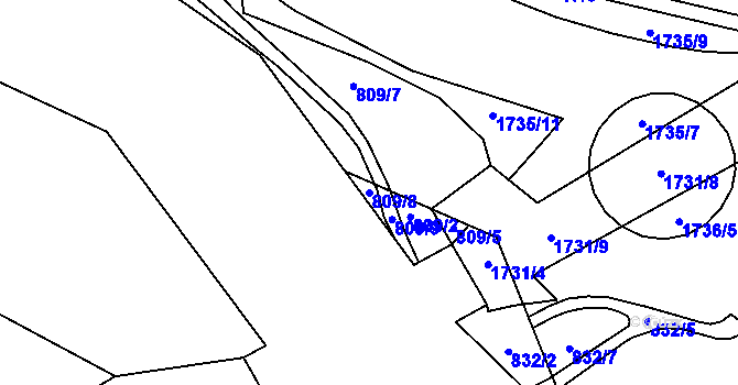 Parcela st. 809/8 v KÚ Třanovice, Katastrální mapa