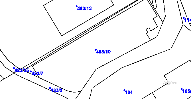 Parcela st. 483/10 v KÚ Třanovice, Katastrální mapa