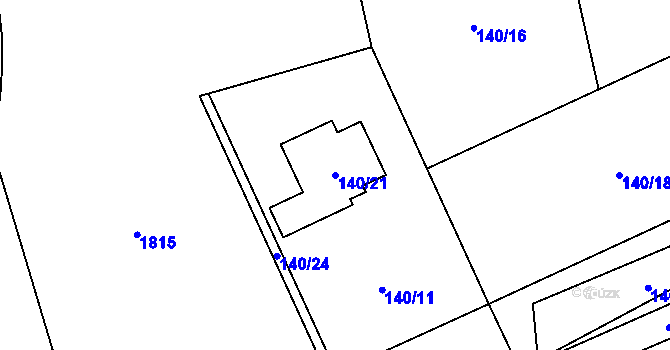 Parcela st. 140/21 v KÚ Třanovice, Katastrální mapa