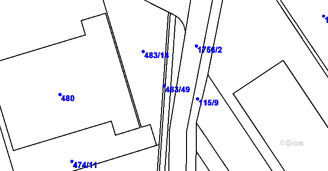 Parcela st. 483/49 v KÚ Třanovice, Katastrální mapa