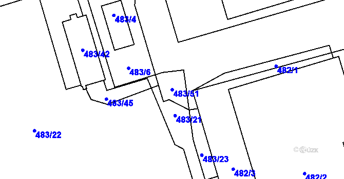 Parcela st. 483/51 v KÚ Třanovice, Katastrální mapa