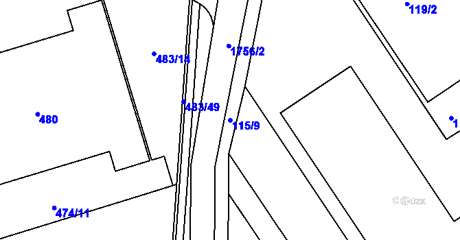 Parcela st. 115/9 v KÚ Třanovice, Katastrální mapa