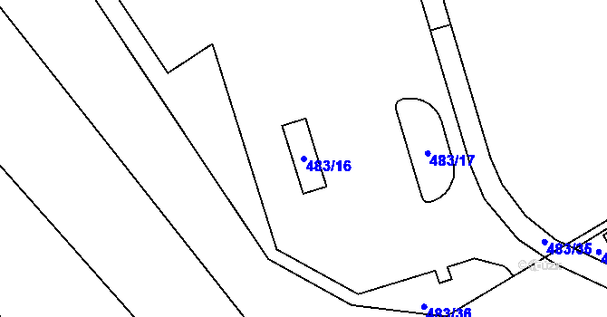 Parcela st. 483/16 v KÚ Třanovice, Katastrální mapa