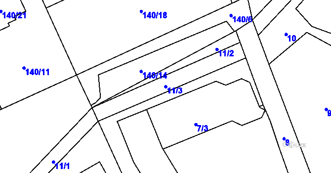 Parcela st. 11/3 v KÚ Třanovice, Katastrální mapa
