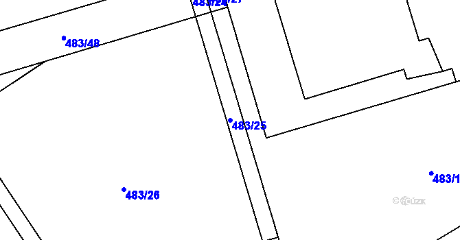 Parcela st. 483/25 v KÚ Třanovice, Katastrální mapa