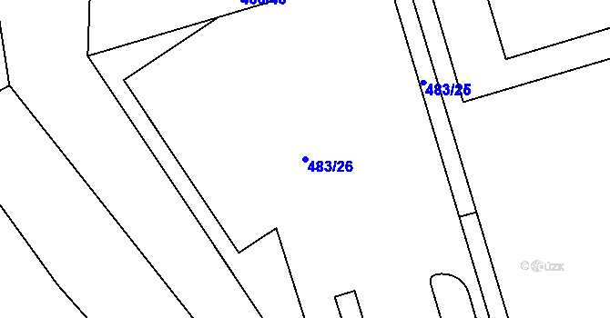Parcela st. 483/26 v KÚ Třanovice, Katastrální mapa