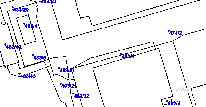 Parcela st. 482/5 v KÚ Třanovice, Katastrální mapa