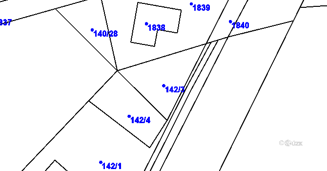 Parcela st. 142/3 v KÚ Třanovice, Katastrální mapa