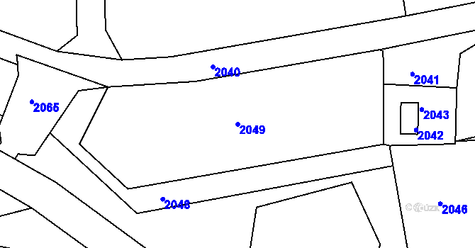 Parcela st. 2049 v KÚ Třanovice, Katastrální mapa