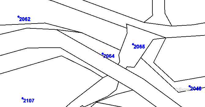 Parcela st. 2064 v KÚ Třanovice, Katastrální mapa