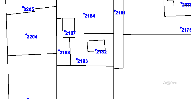 Parcela st. 2182 v KÚ Třanovice, Katastrální mapa