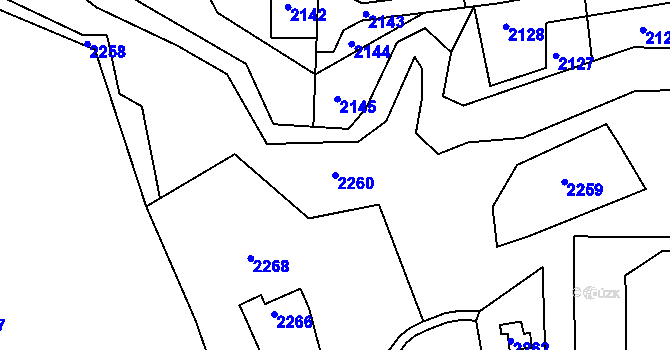 Parcela st. 2260 v KÚ Třanovice, Katastrální mapa