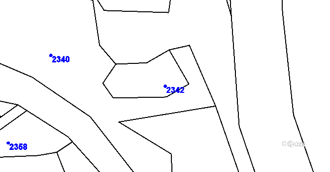 Parcela st. 2342 v KÚ Třanovice, Katastrální mapa