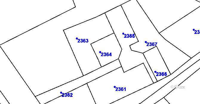 Parcela st. 2364 v KÚ Třanovice, Katastrální mapa