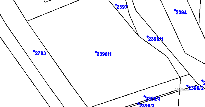Parcela st. 2398 v KÚ Třanovice, Katastrální mapa