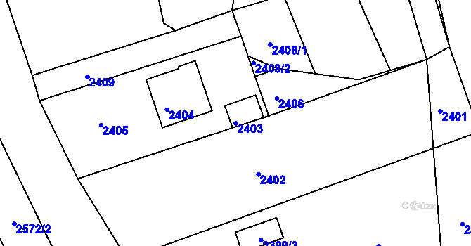 Parcela st. 2403 v KÚ Třanovice, Katastrální mapa