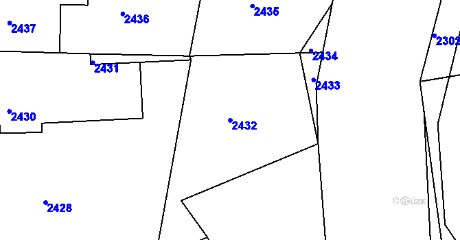 Parcela st. 2432 v KÚ Třanovice, Katastrální mapa