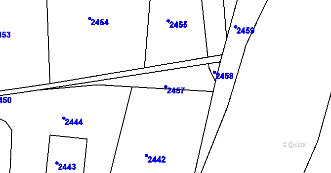 Parcela st. 2457 v KÚ Třanovice, Katastrální mapa