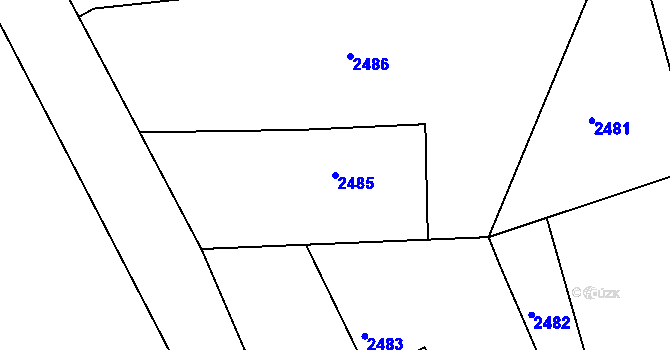 Parcela st. 2485 v KÚ Třanovice, Katastrální mapa