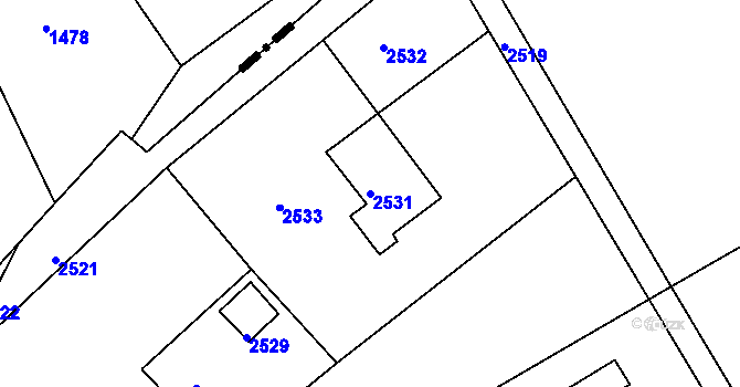 Parcela st. 2531 v KÚ Třanovice, Katastrální mapa