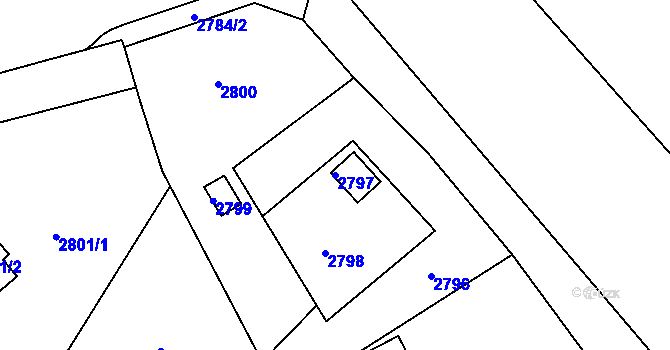 Parcela st. 2797 v KÚ Třanovice, Katastrální mapa