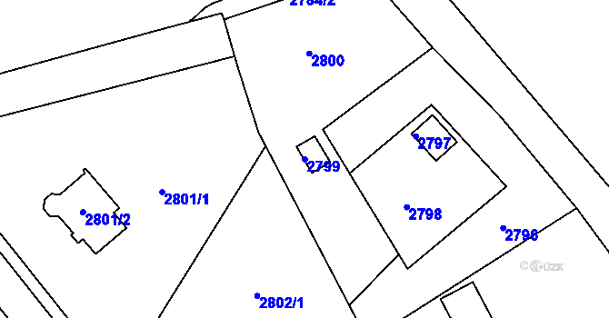 Parcela st. 2799 v KÚ Třanovice, Katastrální mapa