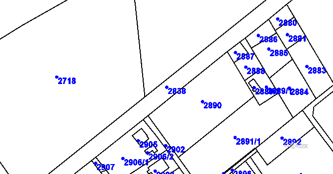 Parcela st. 2838 v KÚ Třanovice, Katastrální mapa