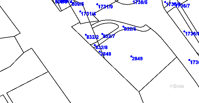 Parcela st. 2848 v KÚ Třanovice, Katastrální mapa