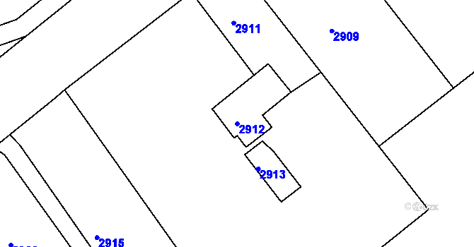 Parcela st. 2912 v KÚ Třanovice, Katastrální mapa