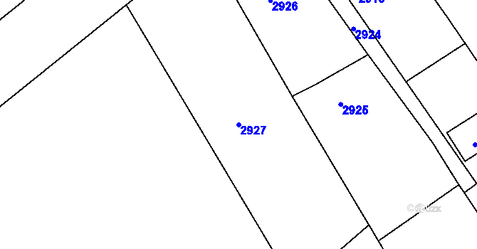 Parcela st. 2927 v KÚ Třanovice, Katastrální mapa