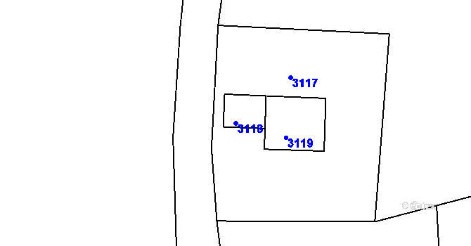 Parcela st. 3118 v KÚ Třanovice, Katastrální mapa