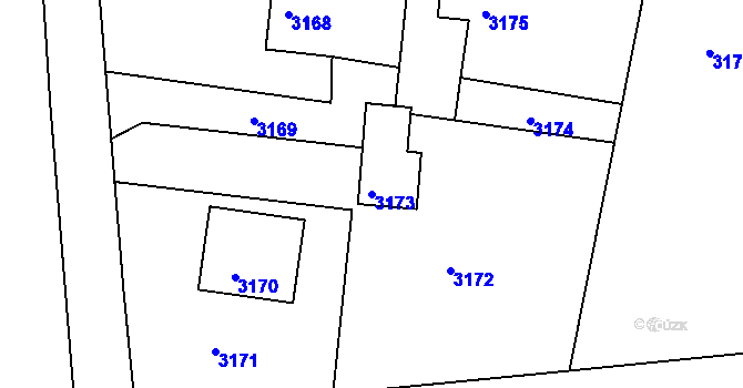 Parcela st. 3173 v KÚ Třanovice, Katastrální mapa