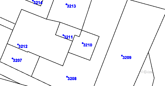 Parcela st. 3210 v KÚ Třanovice, Katastrální mapa