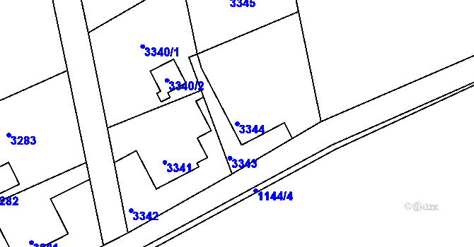 Parcela st. 3344 v KÚ Třanovice, Katastrální mapa
