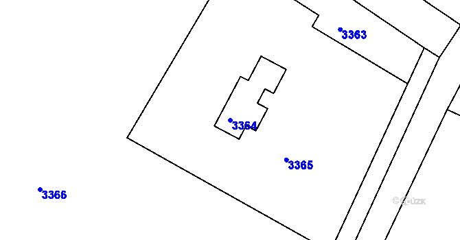 Parcela st. 3364 v KÚ Třanovice, Katastrální mapa