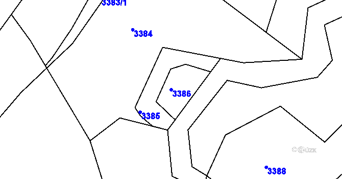 Parcela st. 3386 v KÚ Třanovice, Katastrální mapa