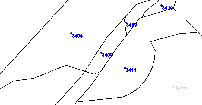Parcela st. 3408 v KÚ Třanovice, Katastrální mapa