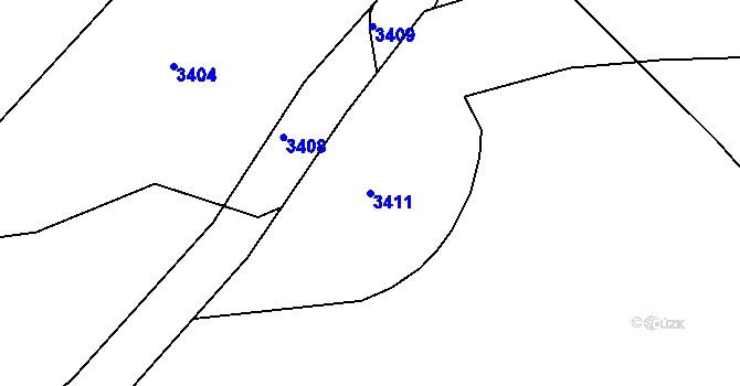 Parcela st. 3411 v KÚ Třanovice, Katastrální mapa