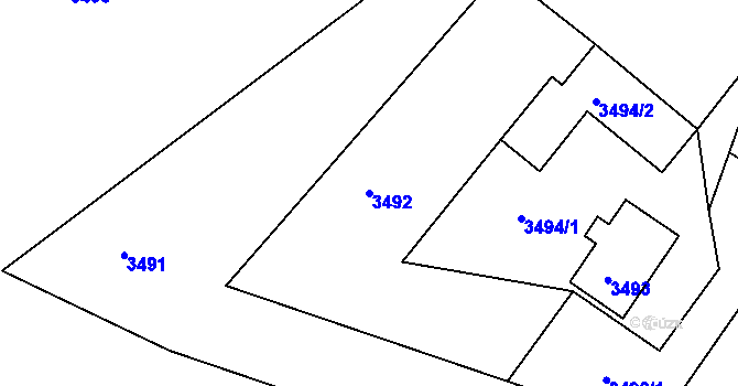 Parcela st. 3492 v KÚ Třanovice, Katastrální mapa
