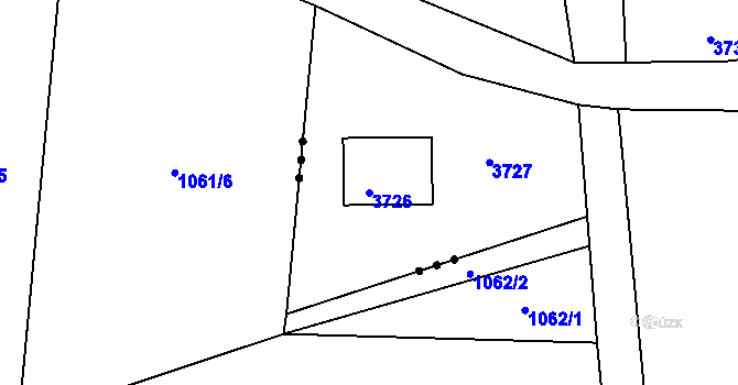 Parcela st. 3726 v KÚ Třanovice, Katastrální mapa
