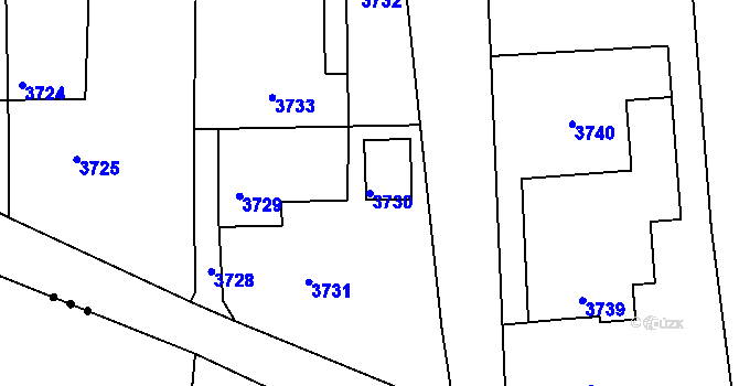 Parcela st. 3730 v KÚ Třanovice, Katastrální mapa