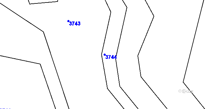 Parcela st. 3744 v KÚ Třanovice, Katastrální mapa