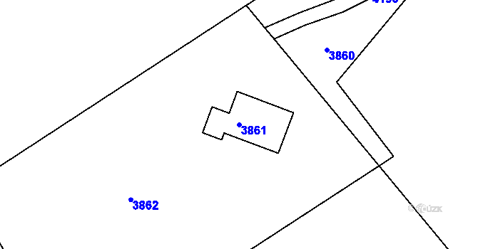 Parcela st. 3861 v KÚ Třanovice, Katastrální mapa